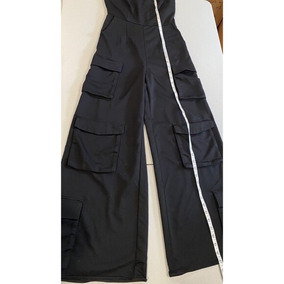 Forever 21 Jumpsuit Womens Small Wide Leg Cargo Goth Grunge Whimsigoth Vamp - Picture 8 of 8
